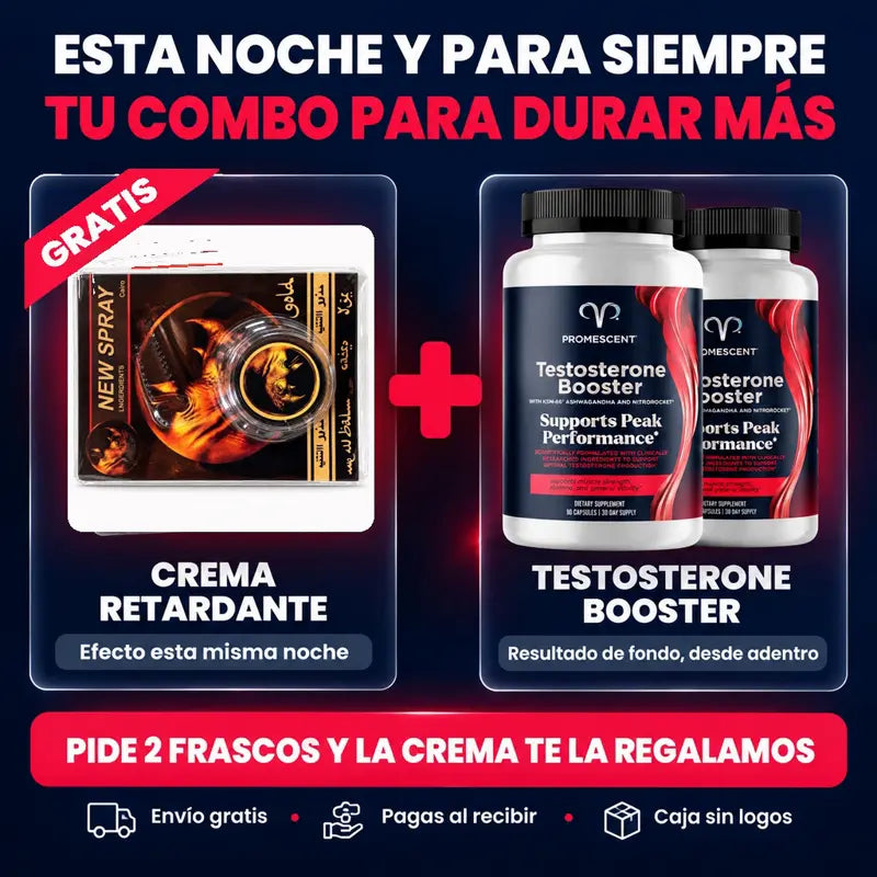 Pide 2 frascos y la crema retardante te la regalamos